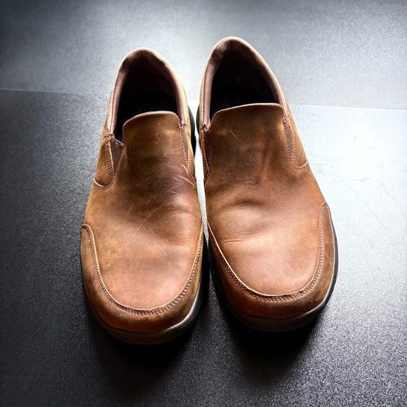 Skechers Men's Brown Slip-On Glides Calculous Loafer brown leather size 13 - Picture 3 of 7